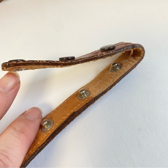 Vintage Hitched Horse Horsehair Belt Western Brown Leather Braided Unisex 26 28 main image 11